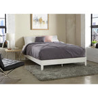 Telaio letto a piattaforma a grandezza naturale in pino massiccio naturale rustico / bianco senza testiera per 1 persona
