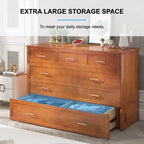 Letto a scomparsa Queen in legno grigio scuro / ciliegio / bianco con materasso, cassetto e stazione di ricarica, per 1 persona
