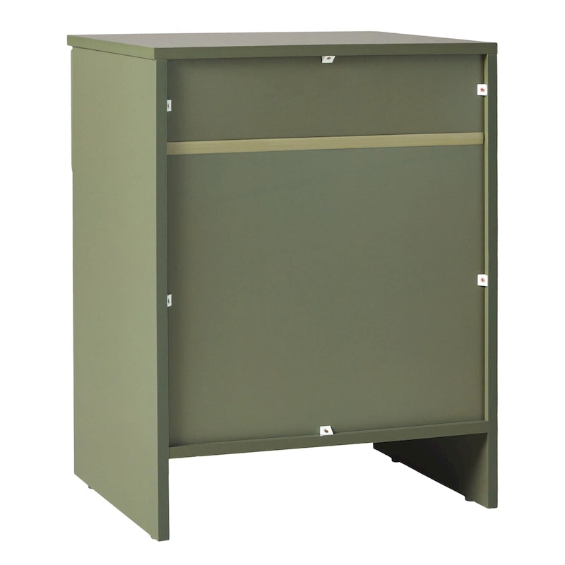 Comodino moderno a 1 cassetto con scomparto aperto in MDF grigio scuro/riviera/verde/nero per 1 persona