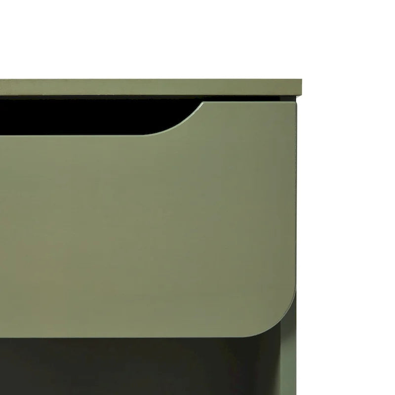 Comodino moderno a 1 cassetto con scomparto aperto in MDF grigio scuro/riviera/verde/nero per 1 persona
