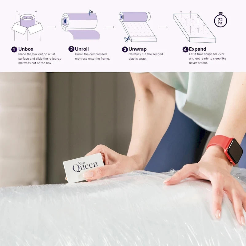 Materasso in memory foam con gel rinfrescante a 3 strati, 12 pollici, bianco, per 1-2 persone