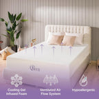 Materasso in memory foam con gel rinfrescante a 3 strati, 12 pollici, bianco, per 1-2 persone