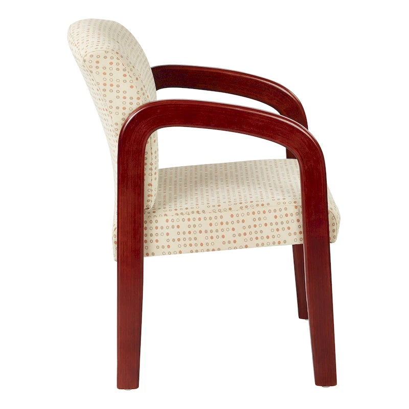 Sedia per visitatori monoposto con telaio in legno rivestita in tessuto Indigo/Cocoa/Ash/Luna