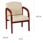 Sedia per visitatori monoposto con telaio in legno rivestita in tessuto Indigo/Cocoa/Ash/Luna