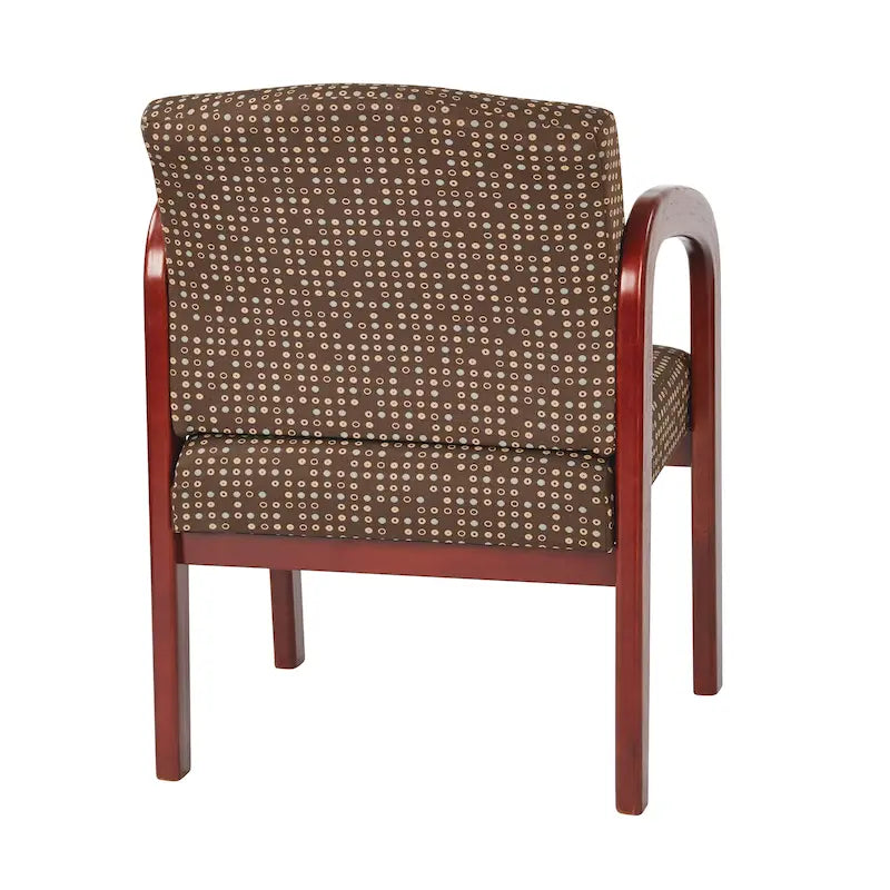 Sedia per visitatori monoposto con telaio in legno rivestita in tessuto Indigo/Cocoa/Ash/Luna