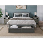Letto a piattaforma in legno massiccio bianco/noce/grigio/espresso con cassetto ai piedi e stazione di ricarica per 1-2 persone