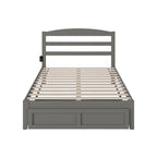 Letto a piattaforma in legno massiccio bianco/noce/grigio/espresso con cassetto ai piedi e stazione di ricarica per 1-2 persone