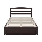 Letto a piattaforma in legno massiccio bianco/noce/grigio/espresso con cassetto ai piedi e stazione di ricarica per 1-2 persone