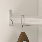 Armadio guardaroba bianco in legno composito con cassetti e asta appendiabiti, per 1 persona