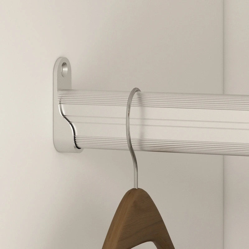 Armadio guardaroba bianco in legno composito con cassetti e asta appendiabiti, per 1 persona