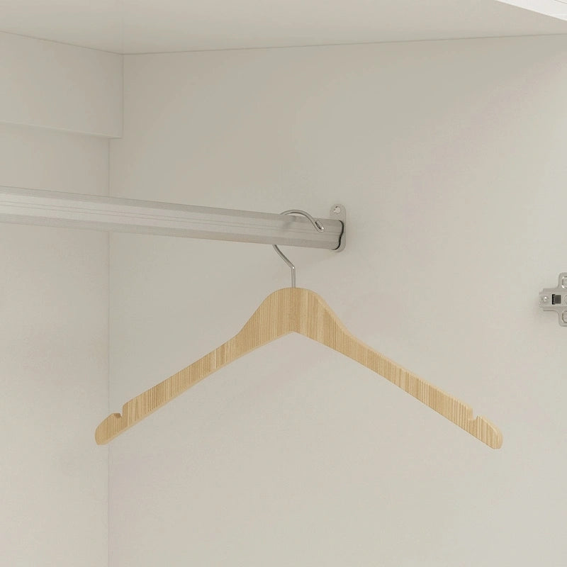 Armadio guardaroba bianco in legno composito con cassetti e asta appendiabiti, per 1 persona
