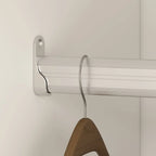 Armadio guardaroba bianco in legno composito con cassetti e asta appendiabiti, per 1 persona