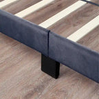 Letto a piattaforma imbottito grigio con contenitore e porte USB, per 1-2 persone