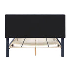 Letto a piattaforma imbottito grigio con contenitore e porte USB, per 1-2 persone