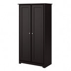 Armadietto alto a 2 ante in MDF, con ripiani regolabili, colore Rovere Espresso / Rovere Bianco Lino / Grigio Moderno / Pino Recuperato, per 1 persona