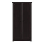 Armadietto alto a 2 ante in MDF, con ripiani regolabili, colore Rovere Espresso / Rovere Bianco Lino / Grigio Moderno / Pino Recuperato, per 1 persona
