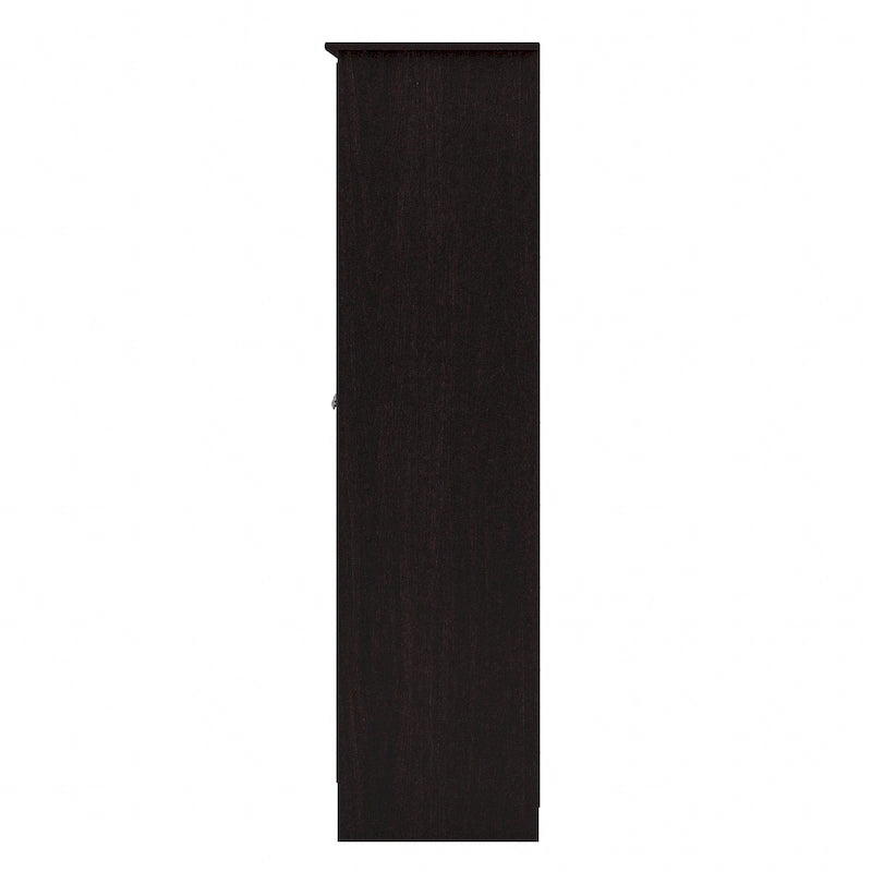Armadietto alto a 2 ante in MDF, con ripiani regolabili, colore Rovere Espresso / Rovere Bianco Lino / Grigio Moderno / Pino Recuperato, per 1 persona