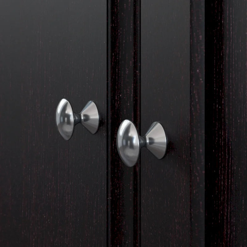 Armadietto alto a 2 ante in MDF, con ripiani regolabili, colore Rovere Espresso / Rovere Bianco Lino / Grigio Moderno / Pino Recuperato, per 1 persona