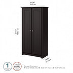 Armadietto alto a 2 ante in MDF, con ripiani regolabili, colore Rovere Espresso / Rovere Bianco Lino / Grigio Moderno / Pino Recuperato, per 1 persona