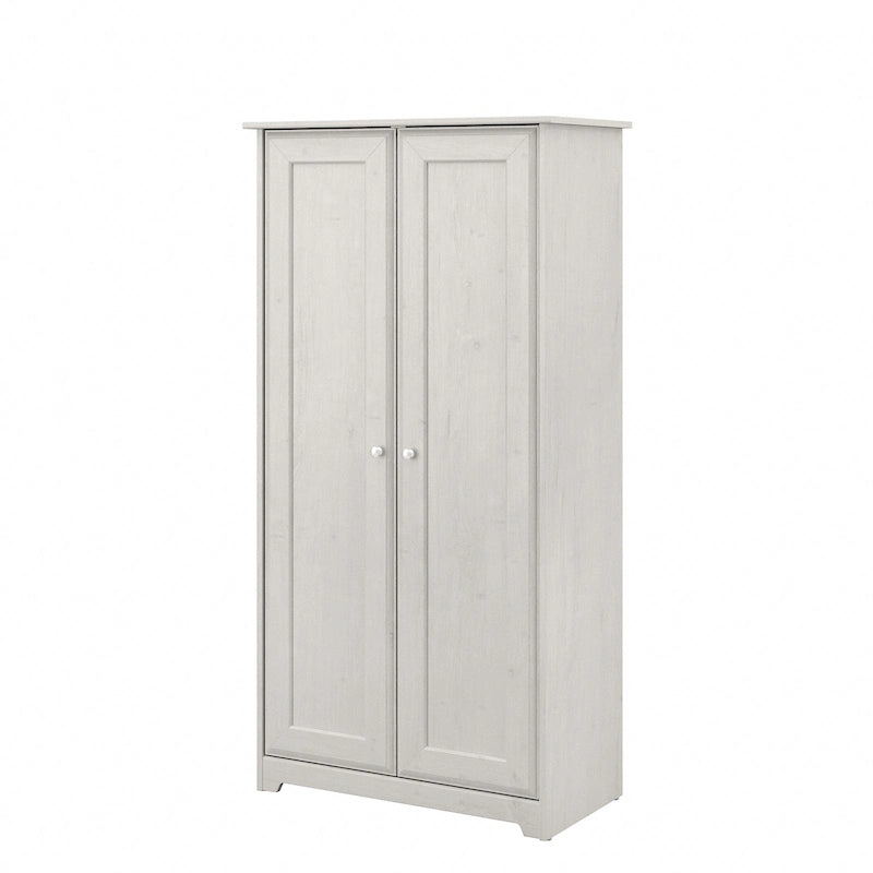 Armadietto alto a 2 ante in MDF, con ripiani regolabili, colore Rovere Espresso / Rovere Bianco Lino / Grigio Moderno / Pino Recuperato, per 1 persona