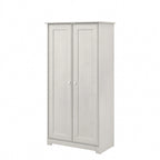 Armadietto alto a 2 ante in MDF, con ripiani regolabili, colore Rovere Espresso / Rovere Bianco Lino / Grigio Moderno / Pino Recuperato, per 1 persona