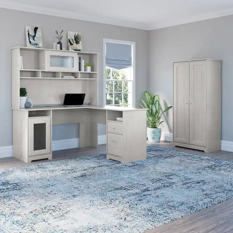 Armadietto alto a 2 ante in MDF, con ripiani regolabili, colore Rovere Espresso / Rovere Bianco Lino / Grigio Moderno / Pino Recuperato, per 1 persona