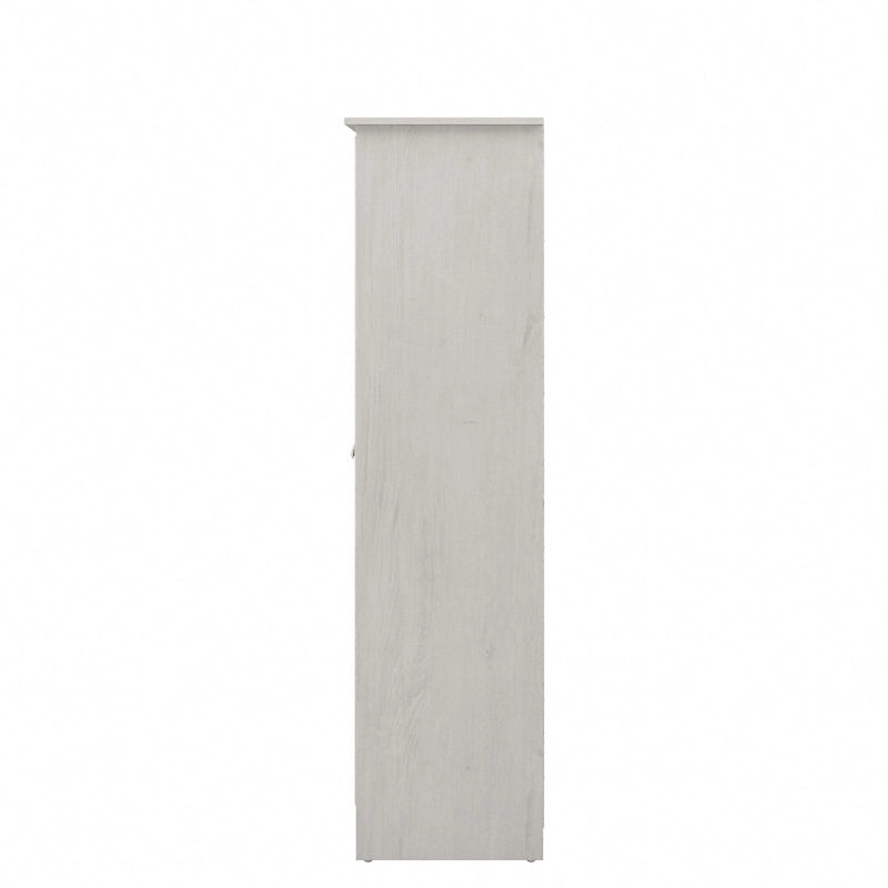 Armadietto alto a 2 ante in MDF, con ripiani regolabili, colore Rovere Espresso / Rovere Bianco Lino / Grigio Moderno / Pino Recuperato, per 1 persona