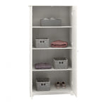 Armadietto alto a 2 ante in MDF, con ripiani regolabili, colore Rovere Espresso / Rovere Bianco Lino / Grigio Moderno / Pino Recuperato, per 1 persona