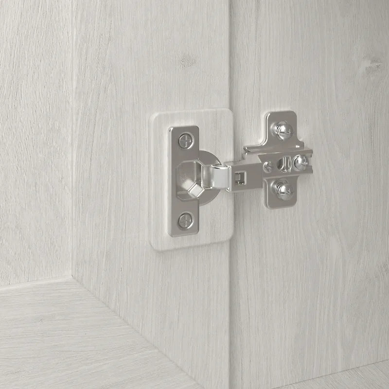 Armadietto alto a 2 ante in MDF, con ripiani regolabili, colore Rovere Espresso / Rovere Bianco Lino / Grigio Moderno / Pino Recuperato, per 1 persona