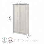 Armadietto alto a 2 ante in MDF, con ripiani regolabili, colore Rovere Espresso / Rovere Bianco Lino / Grigio Moderno / Pino Recuperato, per 1 persona