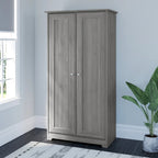 Armadietto alto a 2 ante in MDF, con ripiani regolabili, colore Rovere Espresso / Rovere Bianco Lino / Grigio Moderno / Pino Recuperato, per 1 persona