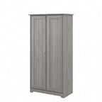 Armadietto alto a 2 ante in MDF, con ripiani regolabili, colore Rovere Espresso / Rovere Bianco Lino / Grigio Moderno / Pino Recuperato, per 1 persona
