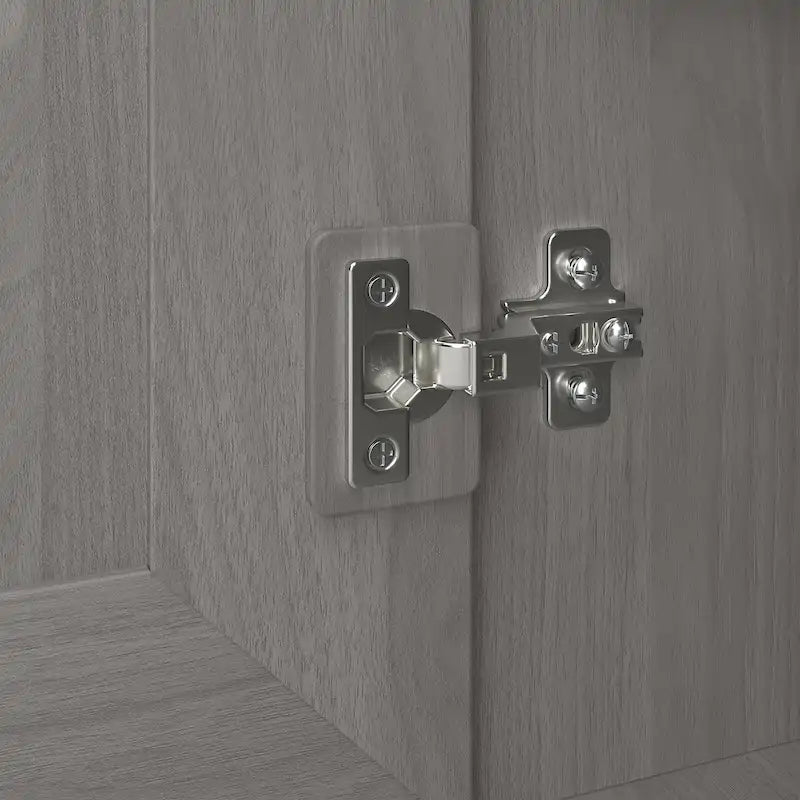 Armadietto alto a 2 ante in MDF, con ripiani regolabili, colore Rovere Espresso / Rovere Bianco Lino / Grigio Moderno / Pino Recuperato, per 1 persona