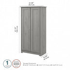 Armadietto alto a 2 ante in MDF, con ripiani regolabili, colore Rovere Espresso / Rovere Bianco Lino / Grigio Moderno / Pino Recuperato, per 1 persona