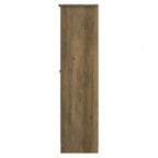 Armadietto alto a 2 ante in MDF, con ripiani regolabili, colore Rovere Espresso / Rovere Bianco Lino / Grigio Moderno / Pino Recuperato, per 1 persona