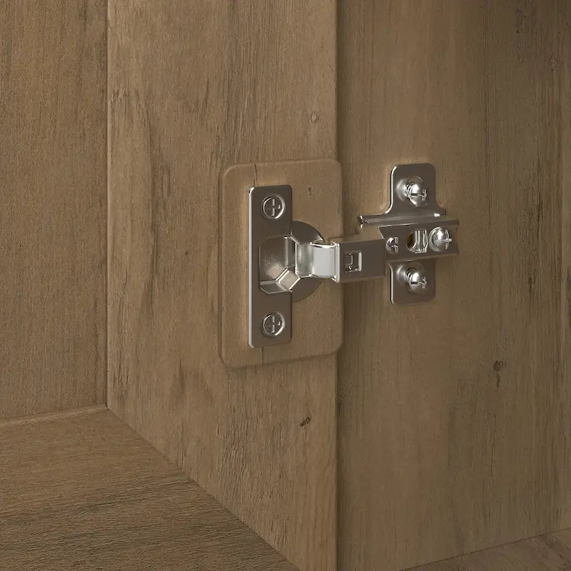 Armadietto alto a 2 ante in MDF, con ripiani regolabili, colore Rovere Espresso / Rovere Bianco Lino / Grigio Moderno / Pino Recuperato, per 1 persona