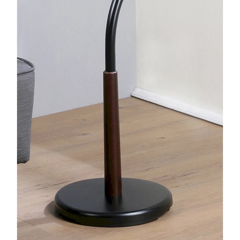 Appendiabiti da terra in metallo bianco/nero con ganci in legno per 1 persona