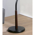 Appendiabiti da terra in metallo bianco/nero con ganci in legno per 1 persona