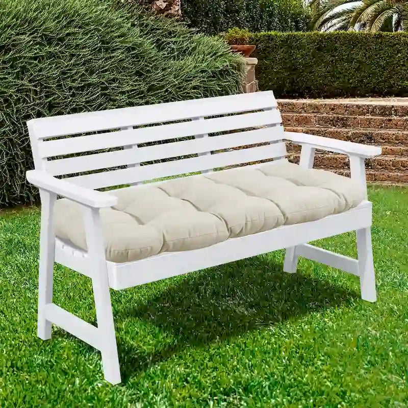Cuscino da esterno trapuntato bicolore crema/rosso/verde acqua/argento reversibile resistente alle intemperie per divanetto a 2 posti