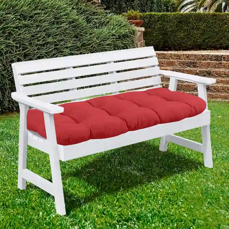 Cuscino da esterno trapuntato bicolore crema/rosso/verde acqua/argento reversibile resistente alle intemperie per divanetto a 2 posti
