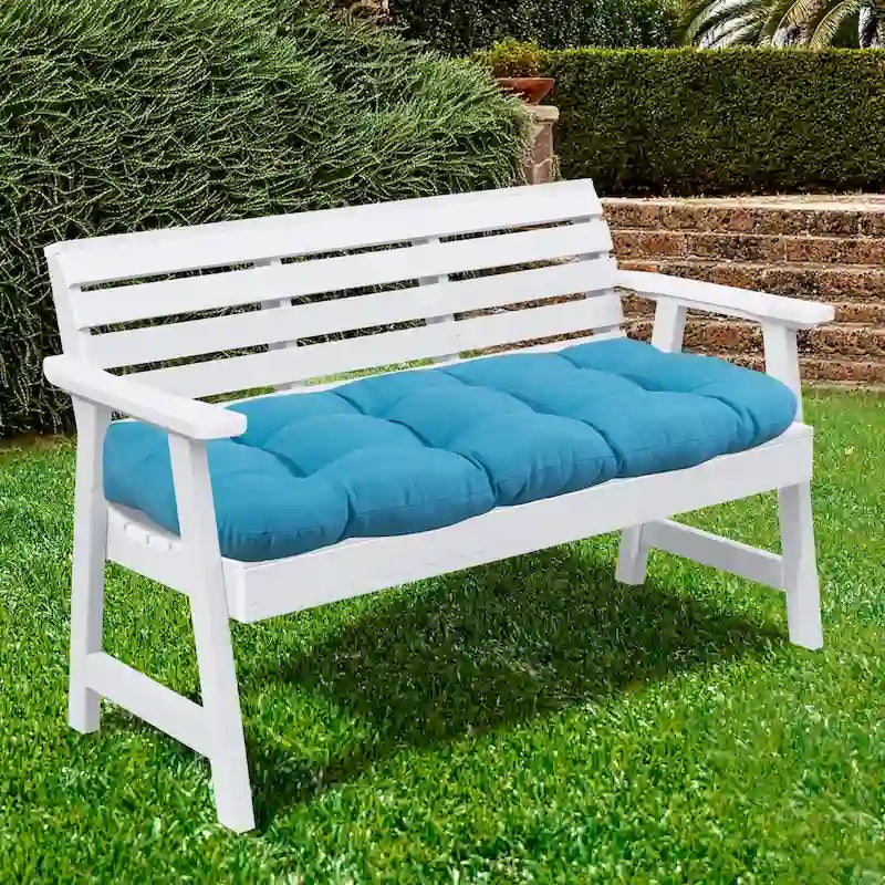 Cuscino da esterno trapuntato bicolore crema/rosso/verde acqua/argento reversibile resistente alle intemperie per divanetto a 2 posti