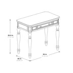 Scrivania in legno massello colore Plantation Grey / Bianco antico con cassetto a estrazione totale e gambe tornite, per 1 persona