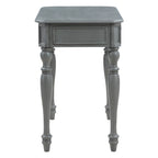 Scrivania in legno massello colore Plantation Grey / Bianco antico con cassetto a estrazione totale e gambe tornite, per 1 persona