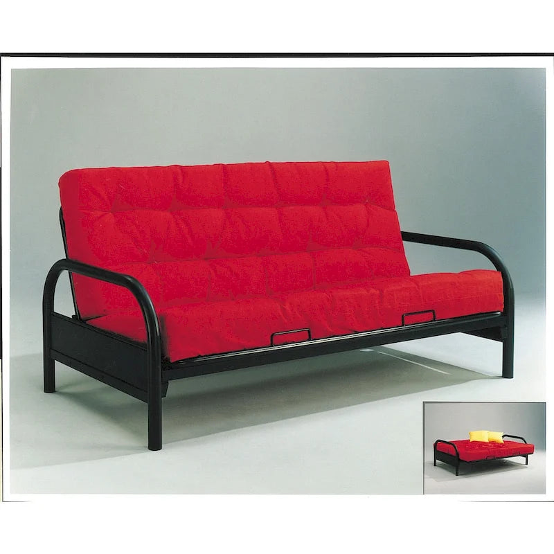 Telaio regolabile per futon in metallo nero, divano letto a due piazze per 1-2 persone