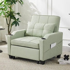 Divano Letto Convertibile 3 in 1 in Lino Grigio Verde / Grigio Blu / Grigio / Grigio / Nero per 1 Persona