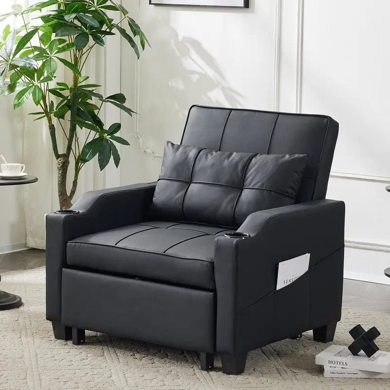 Divano Letto Convertibile 3 in 1 in Lino Grigio Verde / Grigio Blu / Grigio / Grigio / Nero per 1 Persona