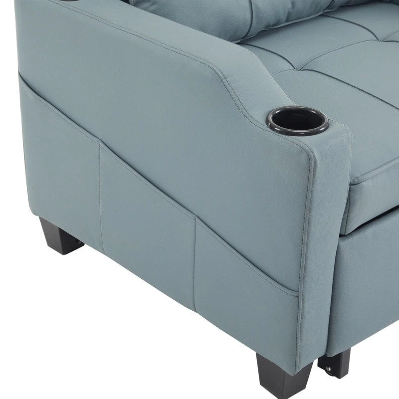 Divano Letto Convertibile 3 in 1 in Lino Grigio Verde / Grigio Blu / Grigio / Grigio / Nero per 1 Persona
