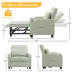 Divano Letto Convertibile 3 in 1 in Lino Grigio Verde / Grigio Blu / Grigio / Grigio / Nero per 1 Persona