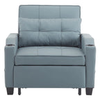 Divano Letto Convertibile 3 in 1 in Lino Grigio Verde / Grigio Blu / Grigio / Grigio / Nero per 1 Persona