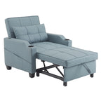 Divano Letto Convertibile 3 in 1 in Lino Grigio Verde / Grigio Blu / Grigio / Grigio / Nero per 1 Persona